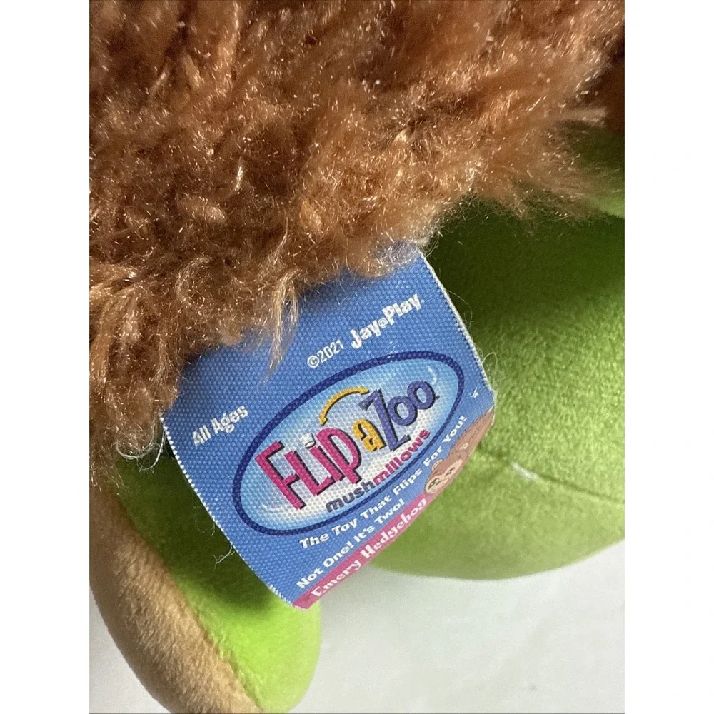 Flip A Zoo Stuffed Animal‎ Turtle Hedgehog Brown Green Plush 18